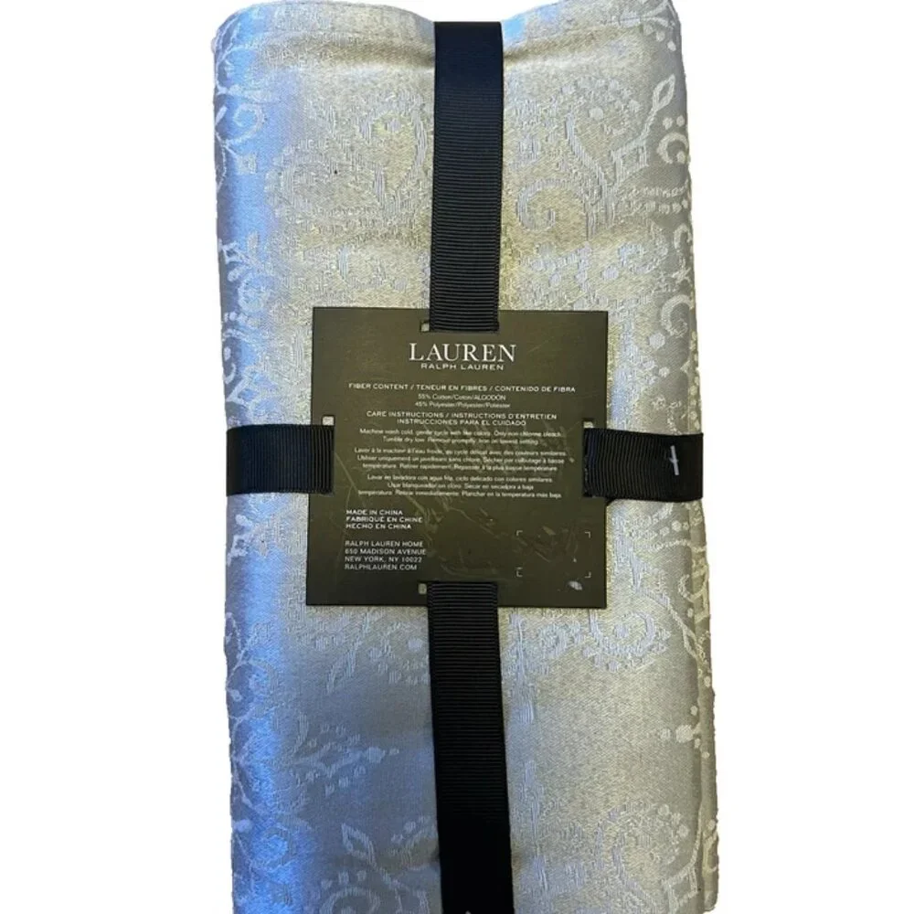 NEW Ralph Lauren LAUREN Home Set of 4 Napkins Platinum Snow Paisley